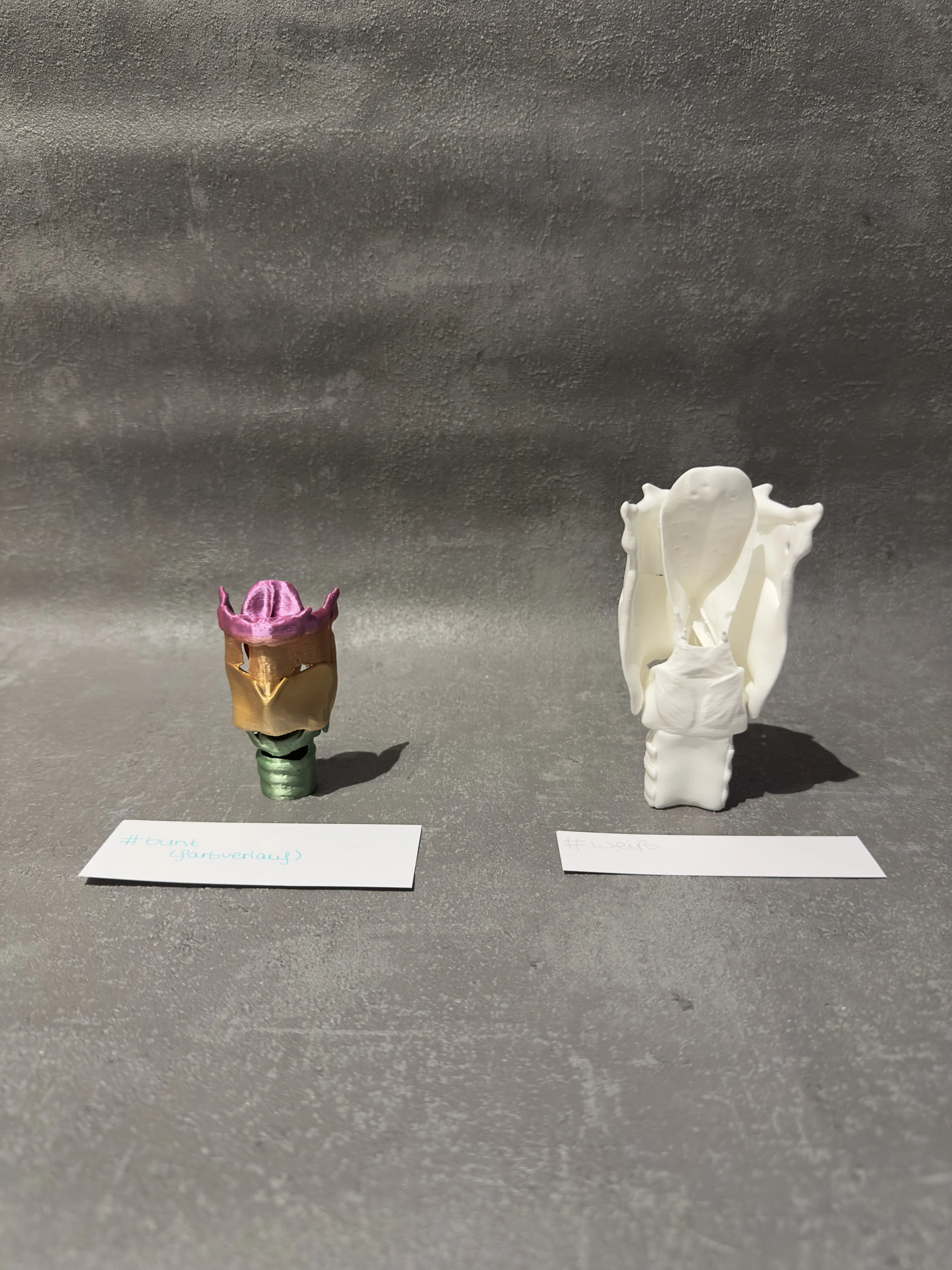 Mini-Larynx-Modell aus dem 3D-Druckverfahren weiß